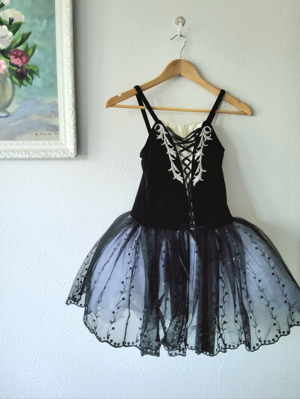 VINTAGE - BALLET Costume Velvet Leotard w/attached Tutu Sz. ?